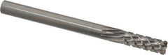 Onsrud - 1/4" Cut Diam, 1/4" Shank Diam, Cylinder Head Fluted Cut Burr - Carbide, Flat End, 3/4" LOC, 3" OAL - Eagle Tool & Supply