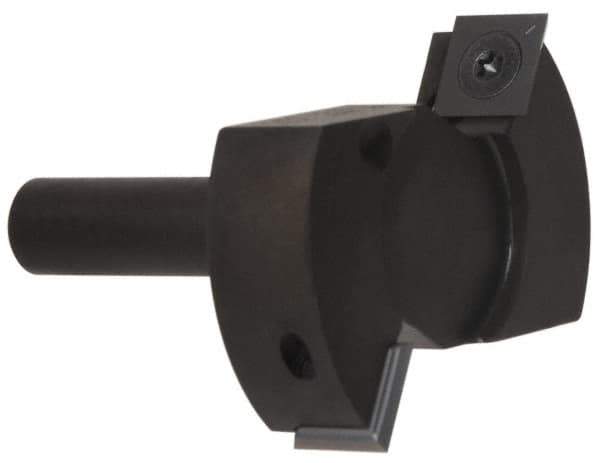 Onsrud - 4" Cutting Diam, 1/8" Max Depth of Cut, 3/4" Shank Diam, Indexable Spoilboard Surface Insert Cutter - 3 Cutters, Up Shear Cut, ICK L 142 Insert Style, Carbide-Tipped, 3.05" OAL, 2-1/4" Shank Length, Right Hand Cut - Eagle Tool & Supply