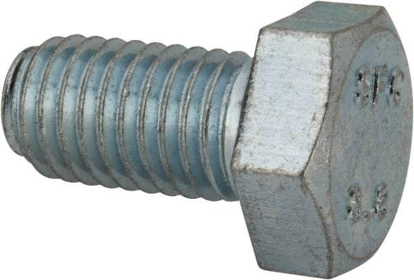 Value Collection - M12x1.75mm Metric Coarse, 22mm Length Under Head Hex Head Cap Screw - Fully Threaded, Grade 8.8 Steel, Zinc-Plated Finish, 19mm Hex - Eagle Tool & Supply