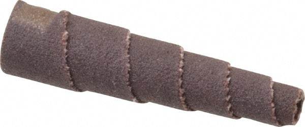 Merit Abrasives - 1-1/2" Long x 3/8" Diam, Aluminum Oxide, Full Taper Cartridge Roll - 180 Grit, 1/8" Pilot Hole Diam, Very Fine Grade - Eagle Tool & Supply