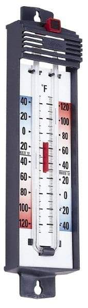 Taylor - -40 to 120°F, Min and Max Thermometer - 5 Inch Long x 4-3/8 Inch Wide, Push Button Reset Thermometer - Eagle Tool & Supply