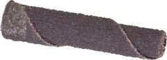 Merit Abrasives - 1/4" Max Roll Diam x 1-1/2" OAL, 80 Grit Aluminum Oxide Straight Cartridge Roll - 1/8" Pilot Hole Diam, Medium Grade - Eagle Tool & Supply
