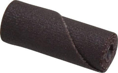 Merit Abrasives - 3/8" Max Roll Diam x 1" OAL, 180 Grit Aluminum Oxide Straight Cartridge Roll - 1/8" Pilot Hole Diam, Very Fine Grade - Eagle Tool & Supply