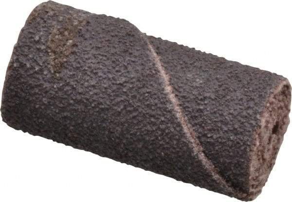 Merit Abrasives - 1/2" Max Roll Diam x 1" OAL, 80 Grit Aluminum Oxide Straight Cartridge Roll - 1/8" Pilot Hole Diam, Medium Grade - Eagle Tool & Supply