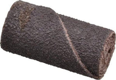 Merit Abrasives - 1/2" Max Roll Diam x 1" OAL, 80 Grit Aluminum Oxide Straight Cartridge Roll - 1/8" Pilot Hole Diam, Medium Grade - Eagle Tool & Supply