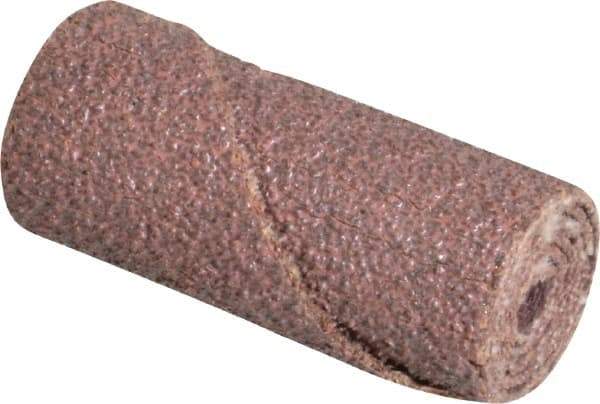 Merit Abrasives - 5/8" Max Roll Diam x 1-1/2" OAL, 50 Grit Aluminum Oxide Straight Cartridge Roll - 3/16" Pilot Hole Diam, Coarse Grade - Eagle Tool & Supply