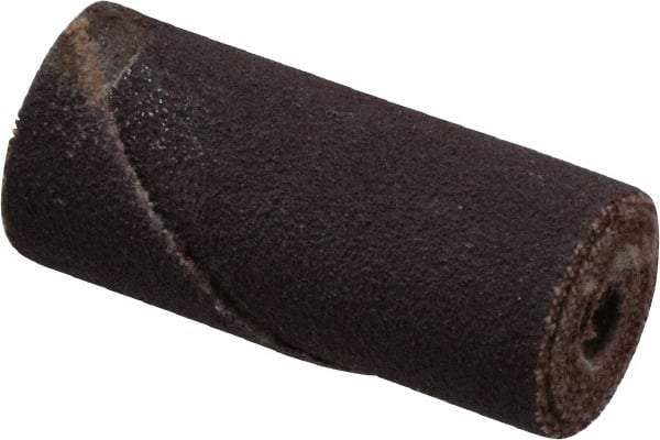 Merit Abrasives - 5/8" Max Roll Diam x 1-1/2" OAL, 120 Grit Straight Cartridge Roll - 3/16" Pilot Hole Diam, Fine Grade - Eagle Tool & Supply