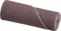 Merit Abrasives - 1/2" Max Roll Diam x 1-1/2" OAL, 120 Grit Aluminum Oxide Straight Cartridge Roll - 1/8" Pilot Hole Diam, Fine Grade - Eagle Tool & Supply