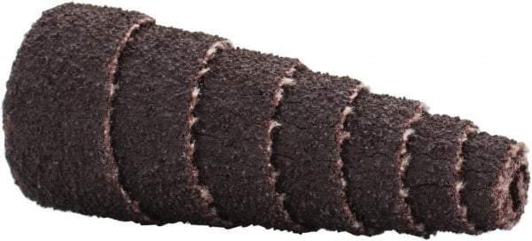 Merit Abrasives - 1-1/2" Long x 5/8" Diam, Aluminum Oxide, Full Taper Cartridge Roll - 80 Grit, 1/8" Pilot Hole Diam, Medium Grade - Eagle Tool & Supply