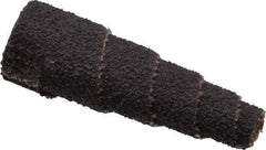 Merit Abrasives - 1-1/2" Long x 1/2" Diam, Aluminum Oxide, Full Taper Cartridge Roll - 80 Grit, 1/8" Pilot Hole Diam, Medium Grade - Eagle Tool & Supply