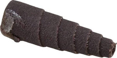 Merit Abrasives - 1-1/2" Long x 1/2" Diam, Aluminum Oxide, Full Taper Cartridge Roll - 120 Grit, 1/8" Pilot Hole Diam, Fine Grade - Eagle Tool & Supply