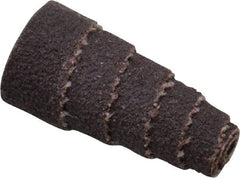 Merit Abrasives - 1" Long x 1/2" Diam, Aluminum Oxide, Full Taper Cartridge Roll - 80 Grit, 1/8" Pilot Hole Diam, Medium Grade - Eagle Tool & Supply