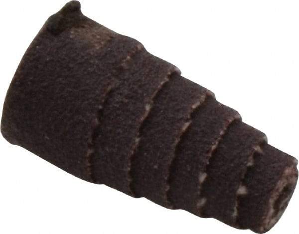 Merit Abrasives - 1" Long x 1/2" Diam, Aluminum Oxide, Full Taper Cartridge Roll - 120 Grit, 1/8" Pilot Hole Diam, Fine Grade - Eagle Tool & Supply