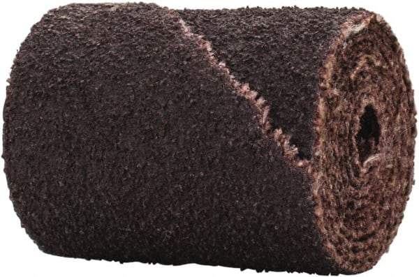 Merit Abrasives - 3/4" Max Roll Diam x 1" OAL, 80 Grit Aluminum Oxide Straight Cartridge Roll - 3/16" Pilot Hole Diam, Medium Grade - Eagle Tool & Supply