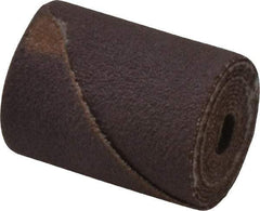 Merit Abrasives - 3/4" Max Roll Diam x 1" OAL, 120 Grit Aluminum Oxide Straight Cartridge Roll - 3/16" Pilot Hole Diam, Fine Grade - Eagle Tool & Supply