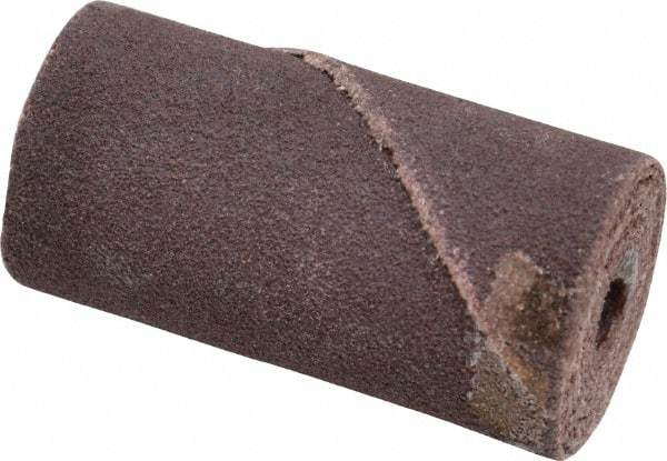 Merit Abrasives - 3/4" Max Roll Diam x 1-1/2" OAL, 120 Grit Aluminum Oxide Straight Cartridge Roll - 3/16" Pilot Hole Diam, Fine Grade - Eagle Tool & Supply