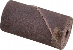 Merit Abrasives - 3/4" Max Roll Diam x 1-1/2" OAL, 120 Grit Aluminum Oxide Straight Cartridge Roll - 3/16" Pilot Hole Diam, Fine Grade - Eagle Tool & Supply