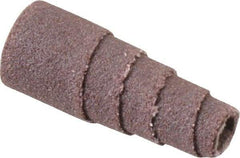 Merit Abrasives - 1" Long x 3/8" Diam, Aluminum Oxide, Full Taper Cartridge Roll - 180 Grit, 1/8" Pilot Hole Diam, Very Fine Grade - Eagle Tool & Supply