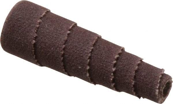 Merit Abrasives - 1-1/2" Long x 1/2" Diam, Aluminum Oxide, Full Taper Cartridge Roll - 180 Grit, 1/8" Pilot Hole Diam, Very Fine Grade - Eagle Tool & Supply