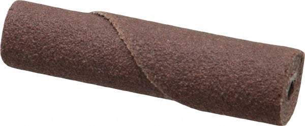 Merit Abrasives - 3/8" Max Roll Diam x 1-1/2" OAL, 120 Grit Aluminum Oxide Straight Cartridge Roll - 1/8" Pilot Hole Diam, Fine Grade - Eagle Tool & Supply