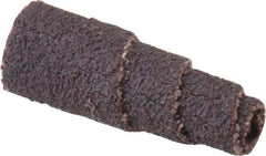 Merit Abrasives - 1" Long x 3/8" Diam, Aluminum Oxide, Full Taper Cartridge Roll - 80 Grit, 1/8" Pilot Hole Diam, Medium Grade - Eagle Tool & Supply