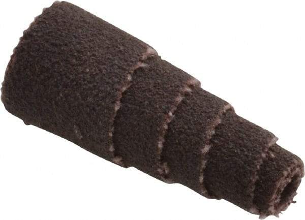 Merit Abrasives - 1" Long x 3/8" Diam, Aluminum Oxide, Full Taper Cartridge Roll - 120 Grit, 1/8" Pilot Hole Diam, Fine Grade - Eagle Tool & Supply