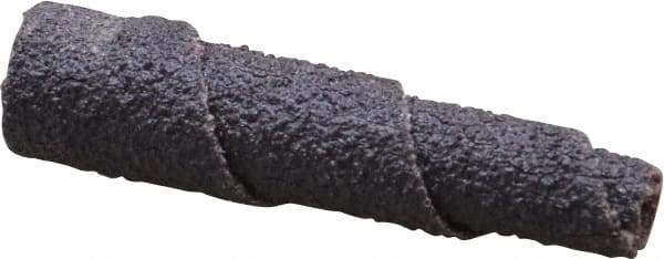 Merit Abrasives - 1-1/2" Long x 3/8" Diam, Aluminum Oxide, Full Taper Cartridge Roll - 80 Grit, 1/8" Pilot Hole Diam, Medium Grade - Eagle Tool & Supply