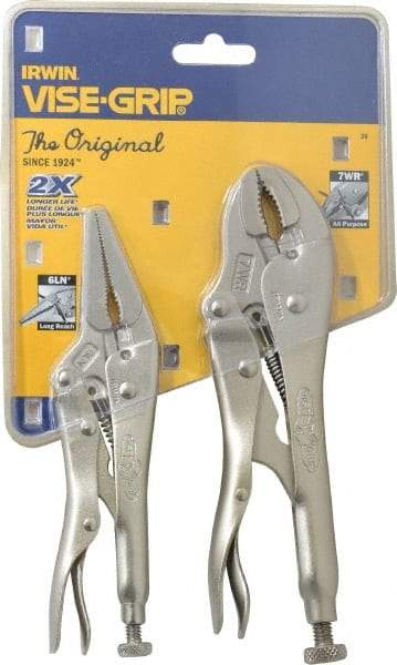 Irwin - 2 Piece Locking Plier Set - Comes in Display Card - Eagle Tool & Supply