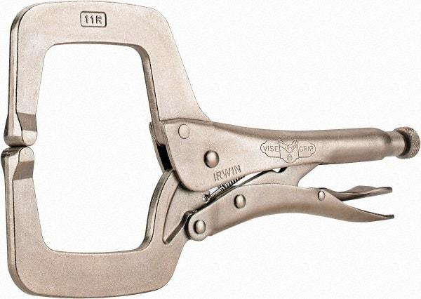 Irwin - 11" OAL C-Clamp Locking Pliers - 2-5/8" Jaw Depth, 3-3/8" Jaw Opening - Eagle Tool & Supply