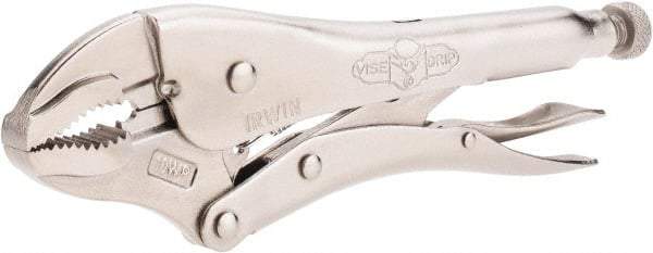 Irwin - 10" OAL Curved Jaw Locking Pliers - 1-7/8" Jaw Opening, Standard Handle - Eagle Tool & Supply