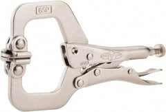 Irwin - 6" OAL C-Clamp Locking Pliers - 1-1/2" Jaw Depth, 2-1/8" Jaw Opening - Eagle Tool & Supply