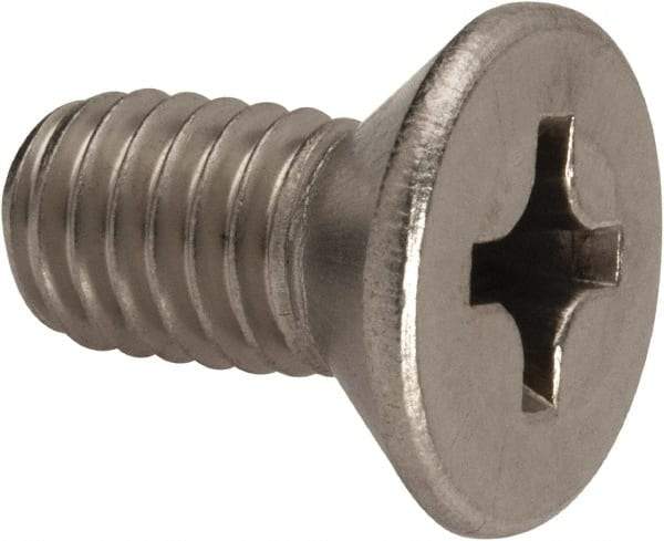 Value Collection - 3/8-16 UNC, 3/4" OAL Phillips Drive Machine Screw - Flat Head, Grade 316 Stainless Steel, Uncoated, Without Washer - Eagle Tool & Supply