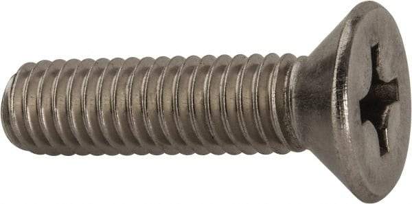 Value Collection - 3/8-16 UNC, 1-1/2" OAL Phillips Drive Machine Screw - Flat Head, Grade 316 Stainless Steel, Uncoated, Without Washer - Eagle Tool & Supply