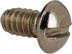 Value Collection - #6-32 UNC, 1/4" Length Under Head Slotted Drive Machine Screw - Round Head, Grade 316 Stainless Steel, Uncoated, Without Washer - Eagle Tool & Supply