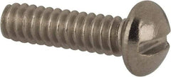 Value Collection - #6-32 UNC, 1/2" Length Under Head Slotted Drive Machine Screw - Round Head, Grade 316 Stainless Steel, Uncoated, Without Washer - Eagle Tool & Supply