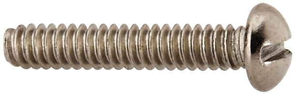 Value Collection - #6-32 UNC, 3/4" Length Under Head Slotted Drive Machine Screw - Round Head, Grade 316 Stainless Steel, Uncoated, Without Washer - Eagle Tool & Supply