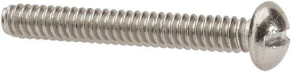 Value Collection - #6-32 UNC, 1" Length Under Head Slotted Drive Machine Screw - Round Head, Grade 316 Stainless Steel, Uncoated, Without Washer - Eagle Tool & Supply