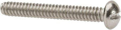 Value Collection - #6-32 UNC, 1" Length Under Head Slotted Drive Machine Screw - Round Head, Grade 316 Stainless Steel, Uncoated, Without Washer - Eagle Tool & Supply