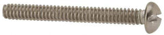 Value Collection - #6-32 UNC, 1-1/4" Length Under Head Slotted Drive Machine Screw - Round Head, Grade 316 Stainless Steel, Uncoated, Without Washer - Eagle Tool & Supply