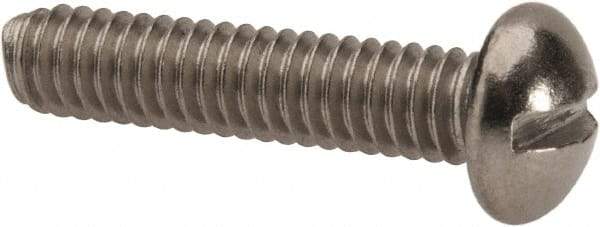 Value Collection - #8-32 UNC, 3/4" Length Under Head Slotted Drive Machine Screw - Round Head, Grade 316 Stainless Steel, Uncoated, Without Washer - Eagle Tool & Supply