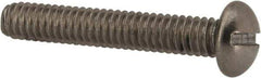 Value Collection - #8-32 UNC, 1" Length Under Head Slotted Drive Machine Screw - Round Head, Grade 316 Stainless Steel, Uncoated, Without Washer - Eagle Tool & Supply