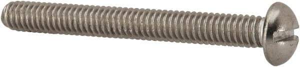 Value Collection - #8-32 UNC, 1-1/2" Length Under Head Slotted Drive Machine Screw - Round Head, Grade 316 Stainless Steel, Uncoated, Without Washer - Eagle Tool & Supply