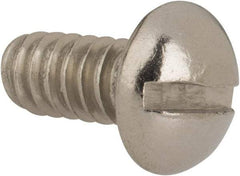 Value Collection - #10-24 UNC, 3/8" Length Under Head Slotted Drive Machine Screw - Round Head, Grade 316 Stainless Steel, Uncoated, Without Washer - Eagle Tool & Supply