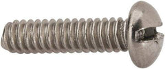Value Collection - #10-24 UNC, 3/4" Length Under Head Slotted Drive Machine Screw - Round Head, Grade 316 Stainless Steel, Uncoated, Without Washer - Eagle Tool & Supply