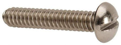 Value Collection - #10-24 UNC, 1" Length Under Head Slotted Drive Machine Screw - Round Head, Grade 316 Stainless Steel, Uncoated, Without Washer - Eagle Tool & Supply
