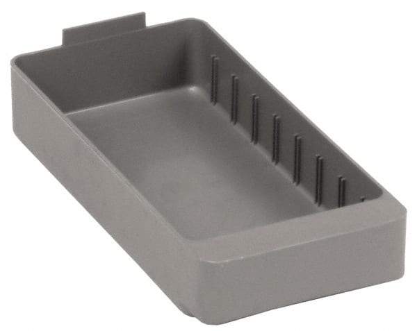 Quantum Storage - 28 Lb. Load Capacity, 11-5/8" Deep, Gray High-Impact Polystyrene Drawer Bin - 2-1/8" High x 5-9/16" Wide x 11-5/8" Long - Eagle Tool & Supply