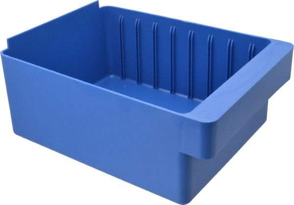 Quantum Storage - 28 Lb. Load Capacity, 11-5/8" Deep, Blue High-Impact Polystyrene Drawer Bin - 4-5/8" High x 8-3/8" Wide x 11-5/8" Long - Eagle Tool & Supply