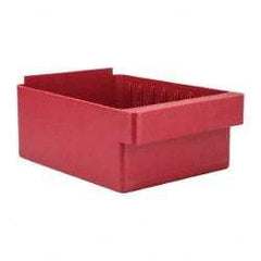 Quantum Storage - 28 Lb. Load Capacity, 11-5/8" Deep, Red High-Impact Polystyrene Drawer Bin - 4-5/8" High x 8-3/8" Wide x 11-5/8" Long - Eagle Tool & Supply