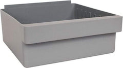 Quantum Storage - 28 Lb. Load Capacity, 11-5/8" Deep, Gray High-Impact Polystyrene Drawer Bin - 4-5/8" High x 11-1/8" Wide x 11-5/8" Long - Eagle Tool & Supply