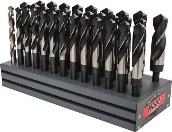 Triumph Twist Drill - 1/2 to 1", 118° Point, Oxide Finish, High Speed Steel Reduced Shank Drill Bit Set - Eagle Tool & Supply